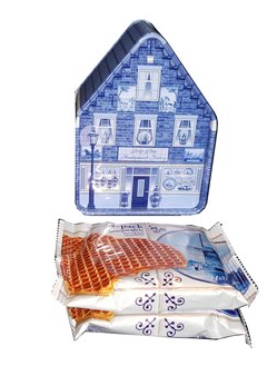 Blik huisje stroopwafels