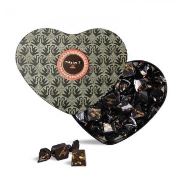 Coeur noir chocolat noir amandes et miel