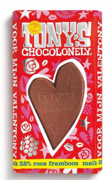 Tony's Chocolonely melk roos framboos