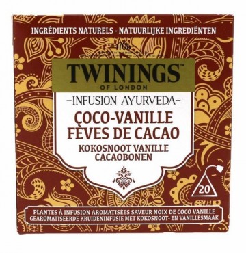Twinings coco vanille feves de cacao